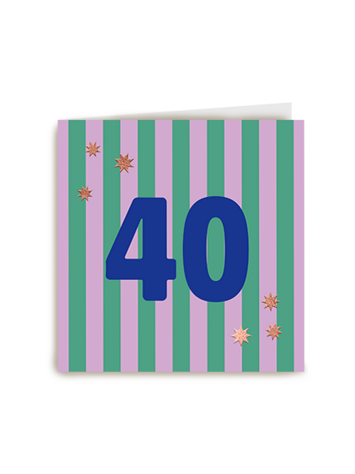 Kaart Hallmark | Kaart Met Leeftijden | Kaart Met Leeftijd Strepen Groen Roze