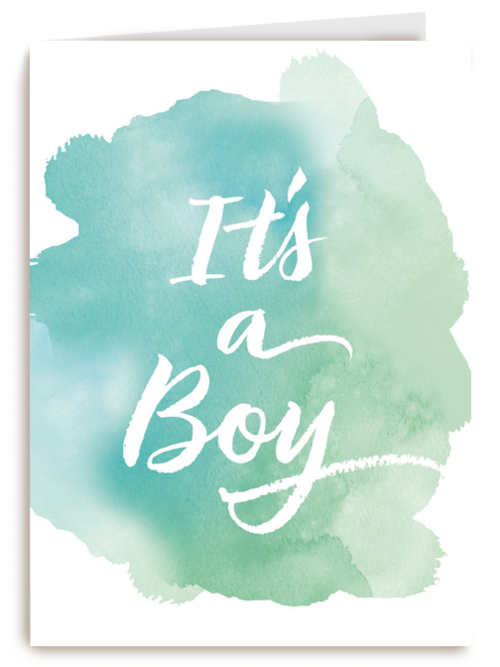Kaart Hallmark | Geboorte Felicitatie | Watercolor It Is A Boy