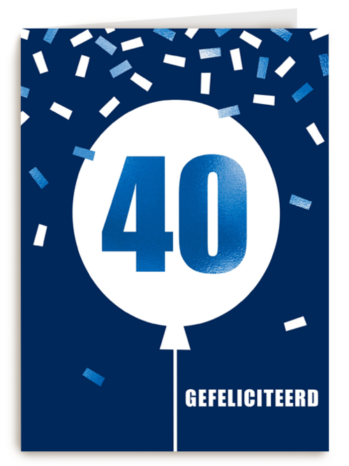 Verjaardagskaart leeftijden man 40 ballon