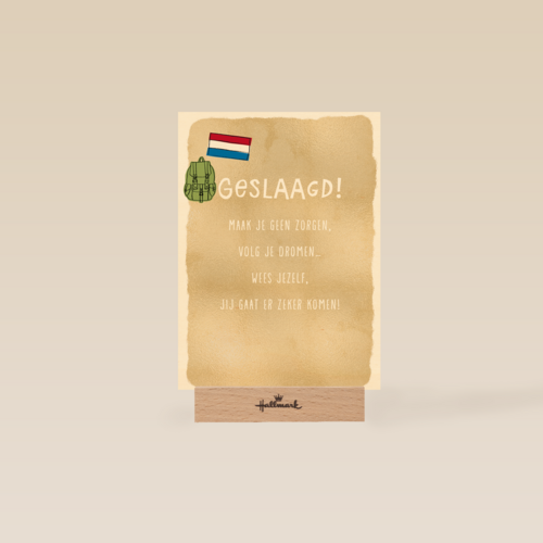 geslaagd kaart volg je dromen nederlandse vlag