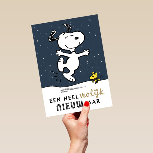 nieuwjaarskaart een heel vrolijk nieuwjaar
