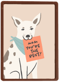 Moederdagkaart hond met mom you are the best