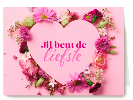 Roze bloemen jij bent de liefste