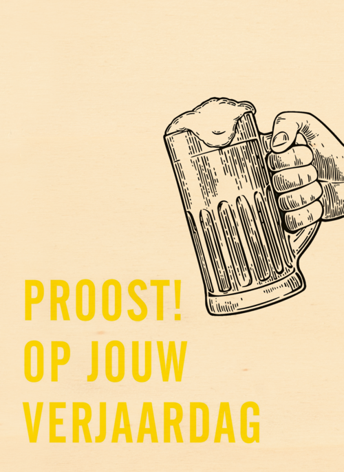 Verjaardagskaart man hip Proost op jouw verjaardag