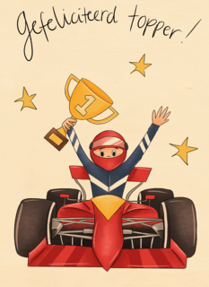 Matia studio raceauto gefeliciteerd topper