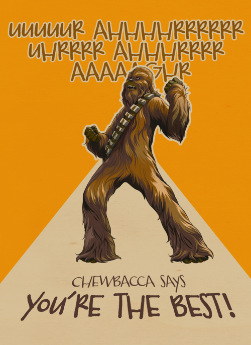 Star Wars complimentkaart Chewbacca