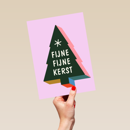 Kerstkaart fijne fijne kerst