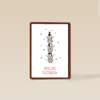 Kerstkaart Hip Pinguins Vrolijke feestdagen