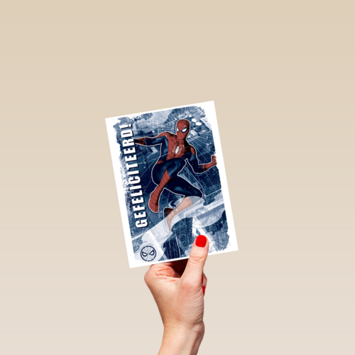 Spiderman kaart gefeliciteerd
