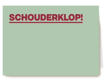 goed gedaan kaart andc schouderklopje