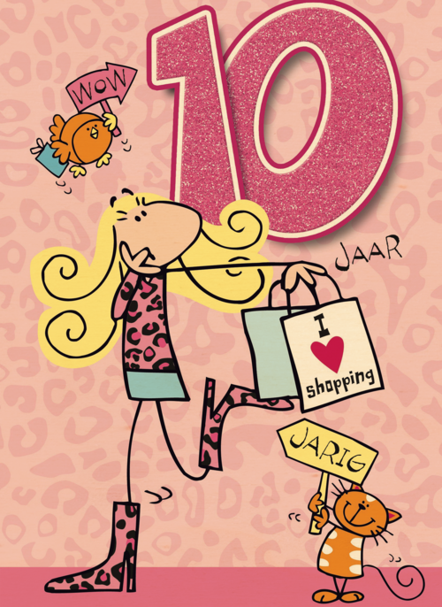 verjaardag leeftijden 10 jaar roze