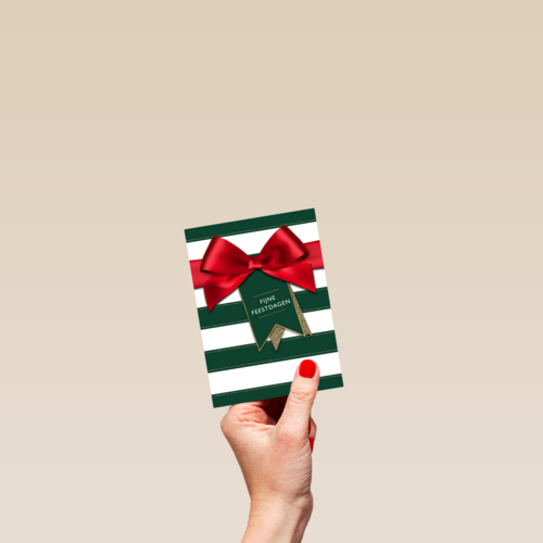 Kerstkaart klassiek label fijne feestdagen