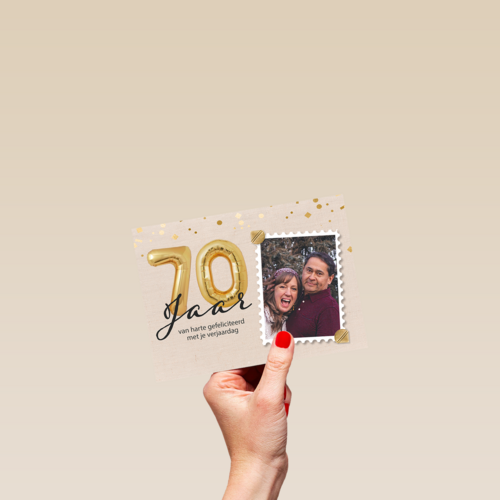 70 jaar verjaardagskaart foto