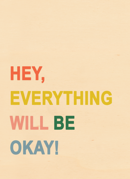 Houten Kaart Liefde | Houten Kaart Hallmark | Liefde | Sterktekaart Everything Will Be Ok Engels