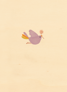 Sterktekaart vogel met bloem