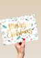 Kerstkaart merry christmas mistletoe