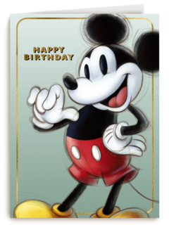 Verjaardagskaart Mickey Mouse klassiek