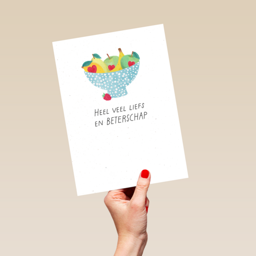 Beterschapskaart fruitschaal