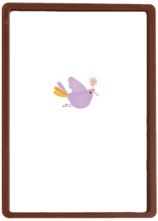 Sterktekaart vogel met bloem