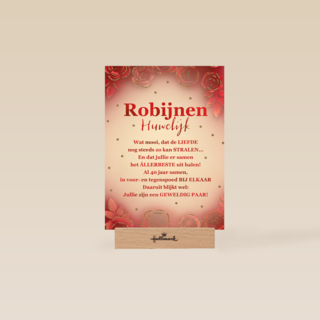 Huwelijkskaart Robijnen huwelijk