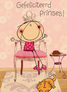 tekening prinses met kat