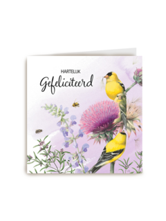 Kaart flowers by Marjolein Bastin Hartelijk gefeliciteerd kaart