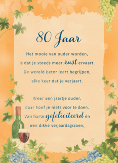 verjaardagskaart 80 jaar More than words