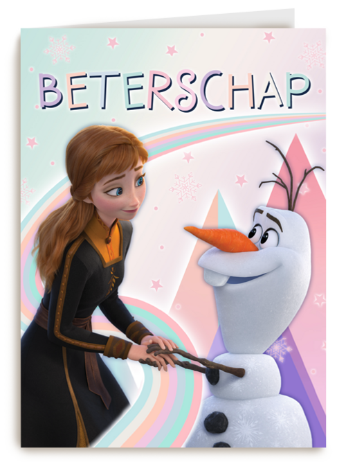 Frozen beterschapskaart Olaf en Anna