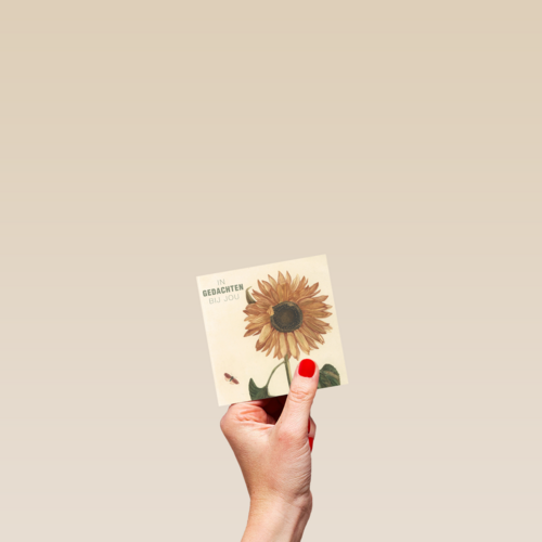 studio art kaart van schilderij zonnebloem in gedachten bij je