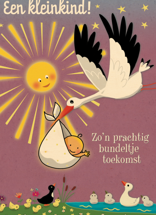 smile kaart een kleinkind ooievaar