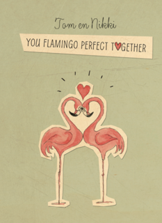 huwelijk kaarten you flamingo perfect together