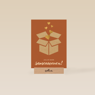 samenwonen kaart doos met liefde