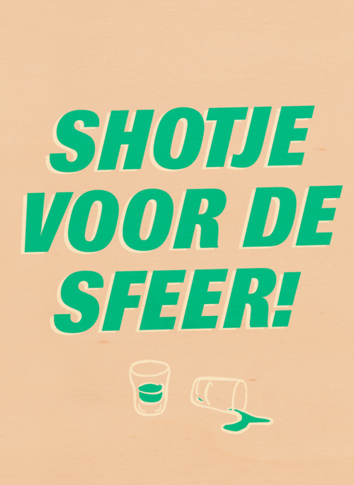 Verjaardagskaart man vrouw grappig shotje voor de sfeer
