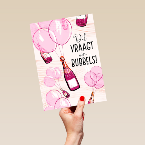 dit vraagt om roze bubbels