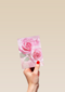 Roze rozen voor diamanten huwelijk
