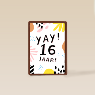 Verjaardagskaart Tiener jongen meisje 16 jaar yay