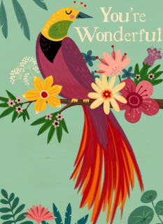 Complimentkaart you are wonderful paradijsvogel