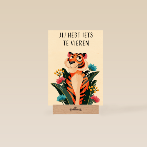 Verjaardagskaart Jij hebt iets te vieren tijger Folio