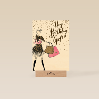 Verjaardagskaart tiener meisje en jonge vrouw Hey birthday girl