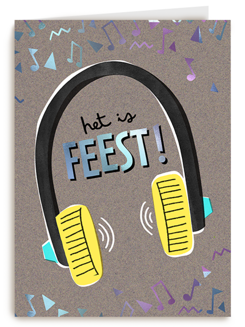 Kaart Hallmark | Lentefeest | Lentefeest Het Is Feest Koptelefoon