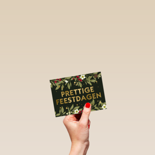 Kerstkaart klassiek prettige feestdagen