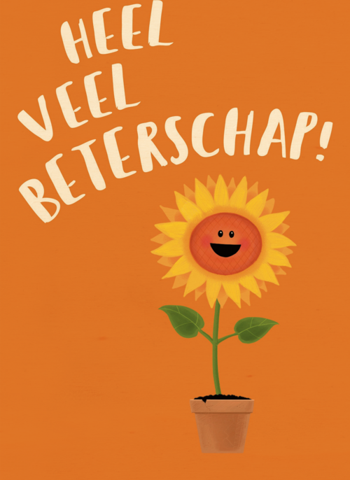 Houten Kaart Beterschapskaarten | Houten Kaart Hallmark | Beterschapskaarten | Heel Veel Beterschap Zingt De Zonnebloem