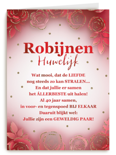 Huwelijkskaart Robijnen huwelijk