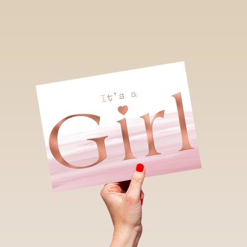 its a girl with metallic text