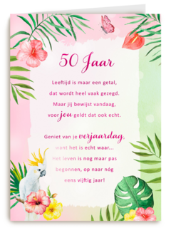 Verjaardagskaart 50 jaar Leeftijd is maar een getal More than words