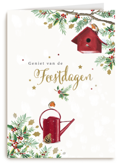 Kerstmis Vogelhuisje En Gieter