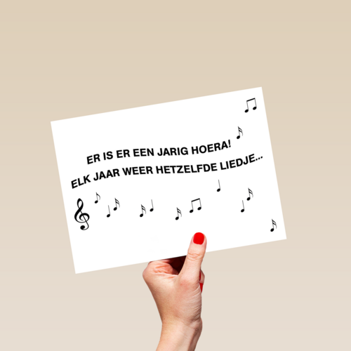 Verjaardagskaart man grappig Elk jaar weer hetzelfde liedje