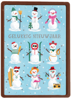 Gelukkig nieuwjaar sneeuwpop