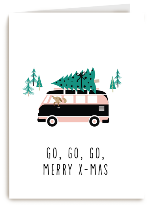 go go go mery x mas kerstkaart