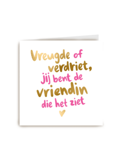 vriendschap kaart jij bent de vriendin die het ziet
